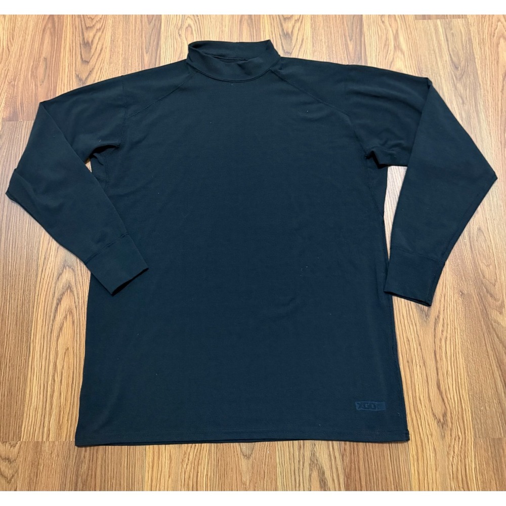 XGO Base Layer Shirt Mens Large Mock Neck Compression Black Made In USA